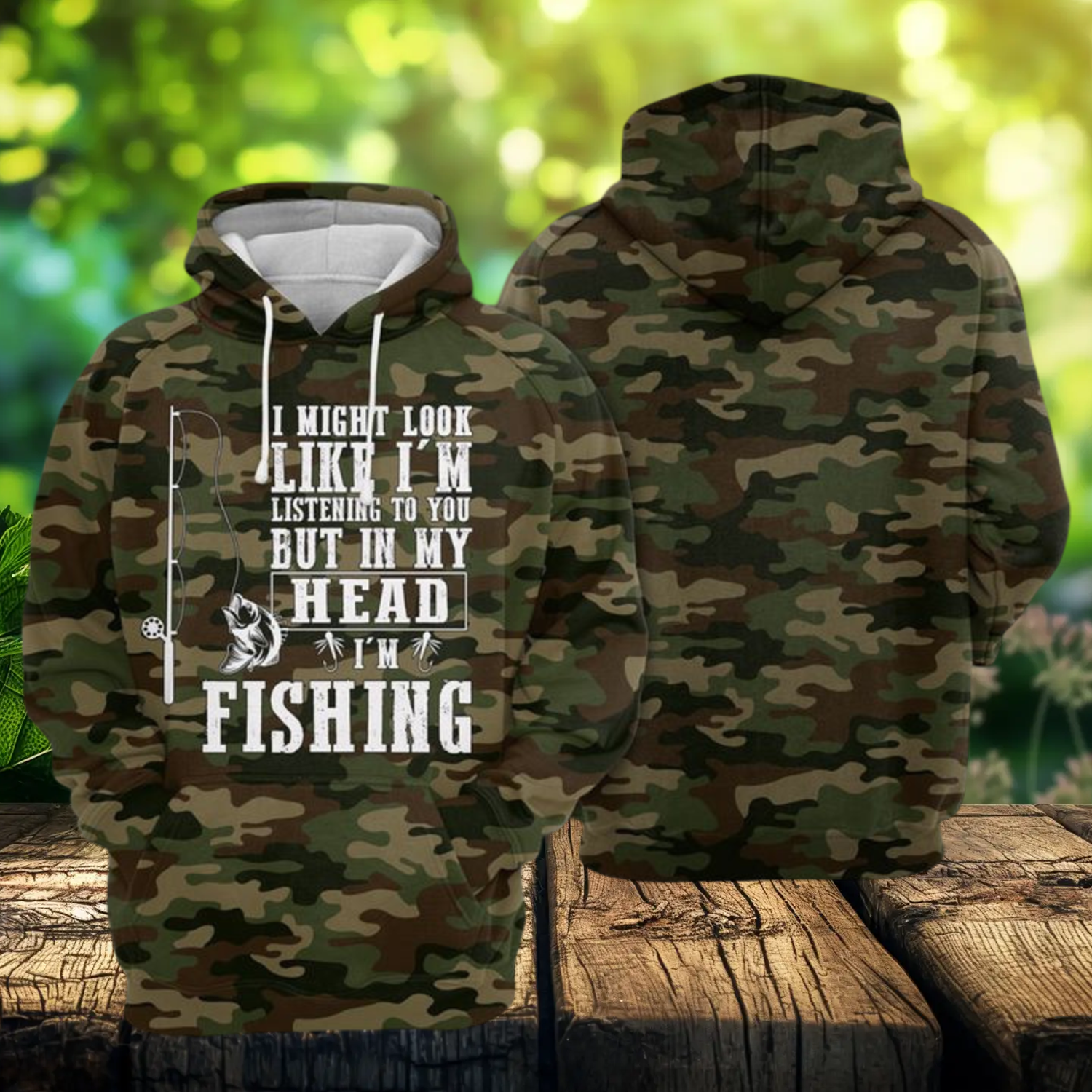 Im Fishing Camo 3D All Over Print Hoodie & Zip Hoodie